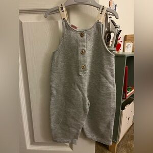 Gray Baby Plush Long Overalls